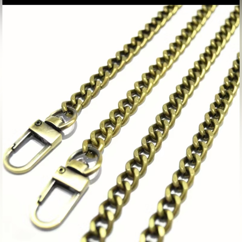 New 47” Purse/Wallet Chain or Replacement in Classic Gold Metal